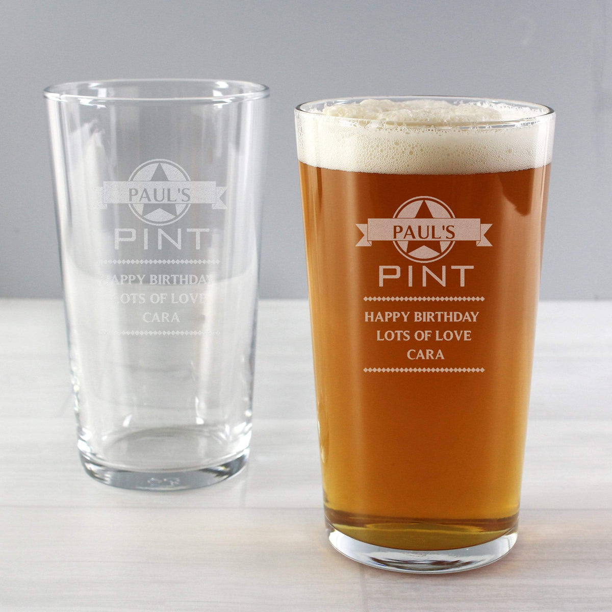 Personalised Memento Glasses & Barware Personalised Diamond Pint Glass