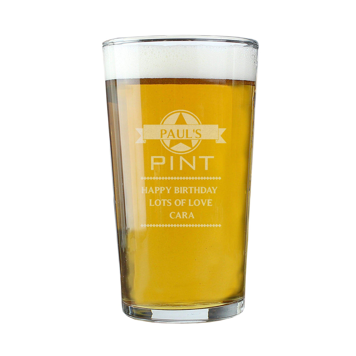 Personalised Memento Glasses & Barware Personalised Diamond Pint Glass