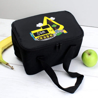 Personalised Memento Textiles Personalised Digger Black Lunch Bag