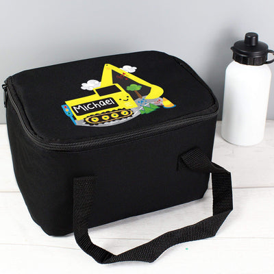Personalised Memento Textiles Personalised Digger Black Lunch Bag