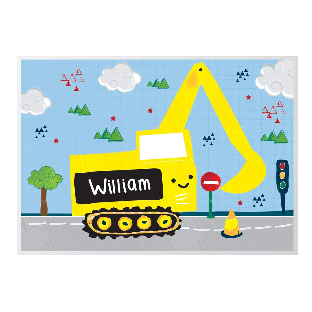 Personalised Memento Mealtime Essentials Personalised Digger Placemat