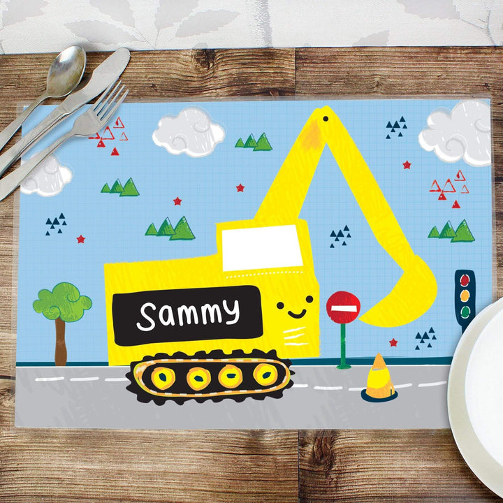 Personalised Memento Mealtime Essentials Personalised Digger Placemat