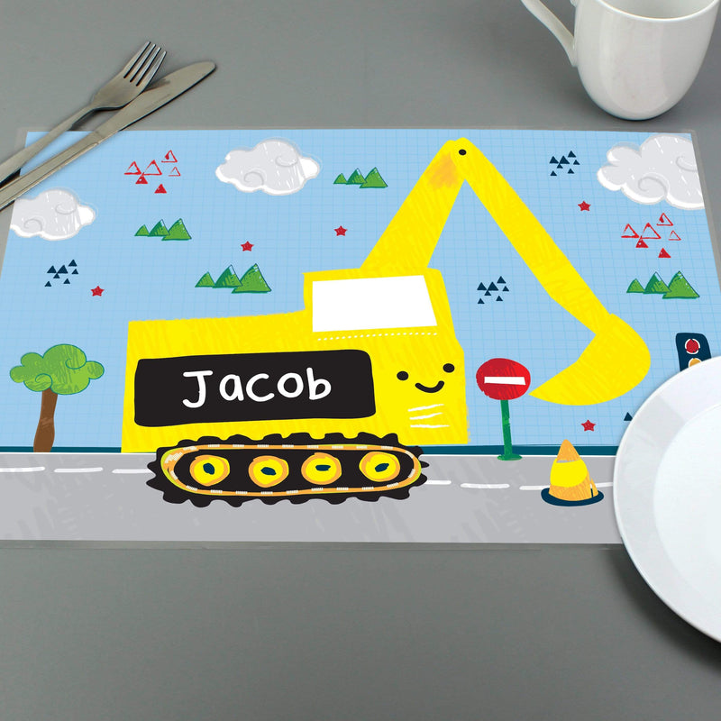 Personalised Memento Mealtime Essentials Personalised Digger Placemat