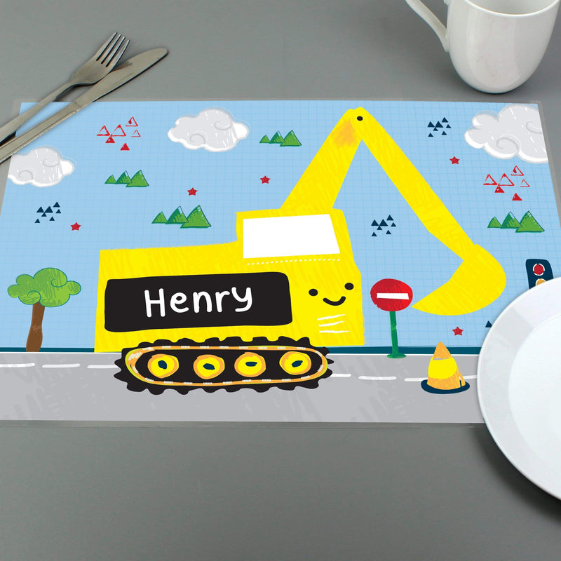 Personalised Memento Mealtime Essentials Personalised Digger Placemat