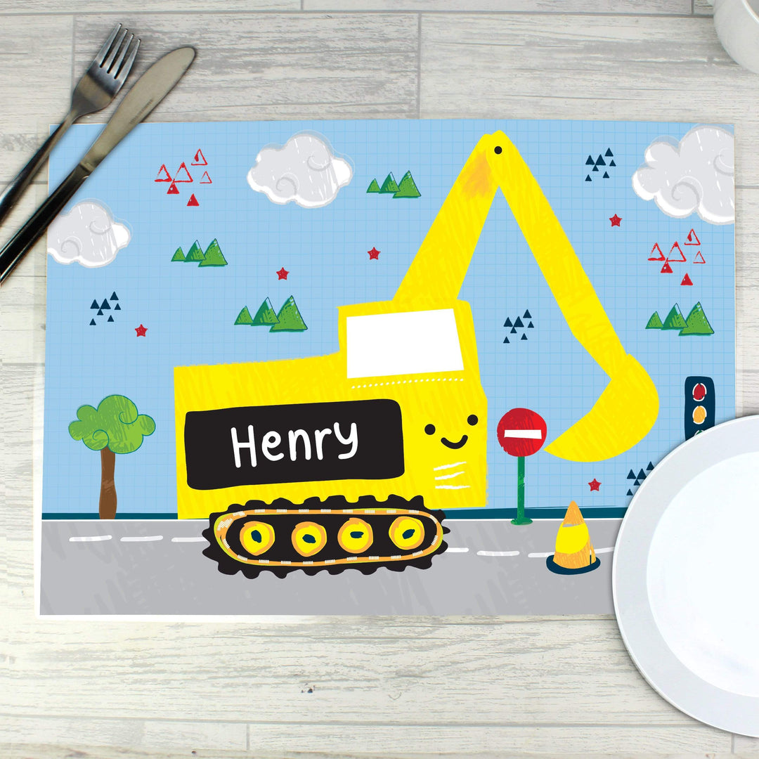 Personalised Memento Mealtime Essentials Personalised Digger Placemat