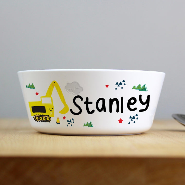 Personalised Memento Personalised Digger Plastic Bowl