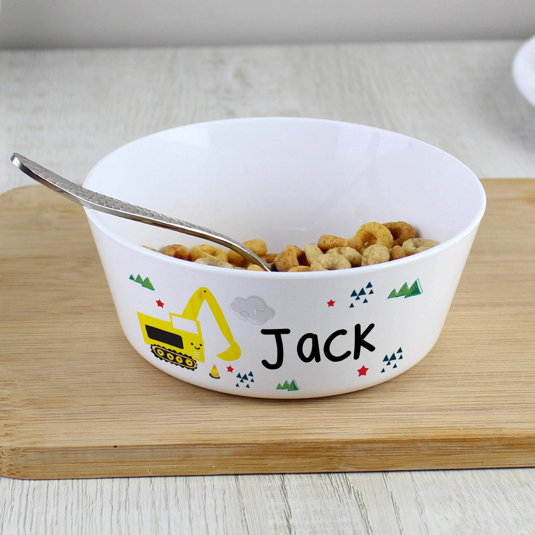 Personalised Memento Personalised Digger Plastic Bowl