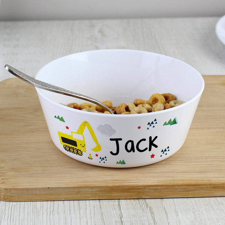 Personalised Memento Personalised Digger Plastic Bowl