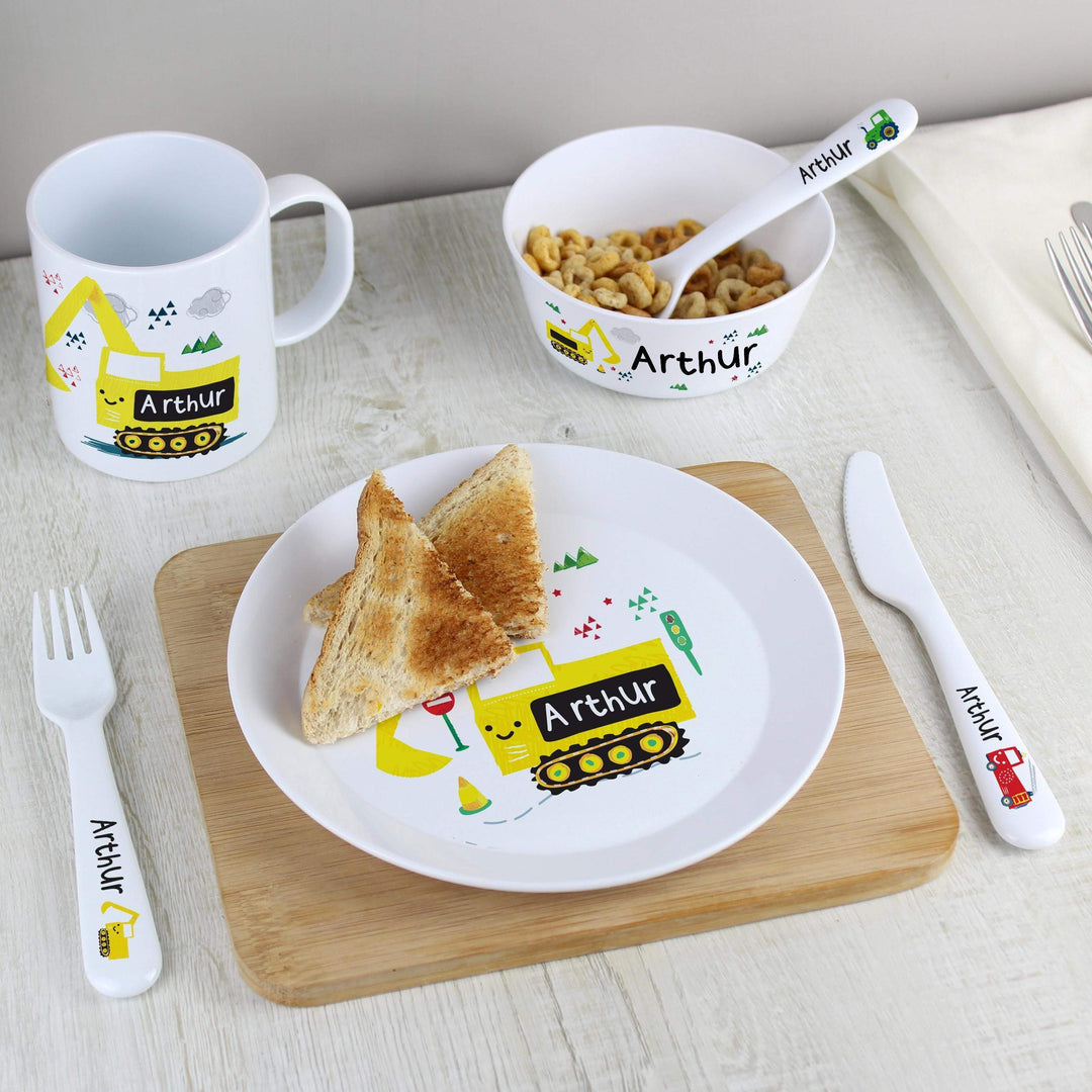 Personalised Memento Personalised Digger Plastic Bowl