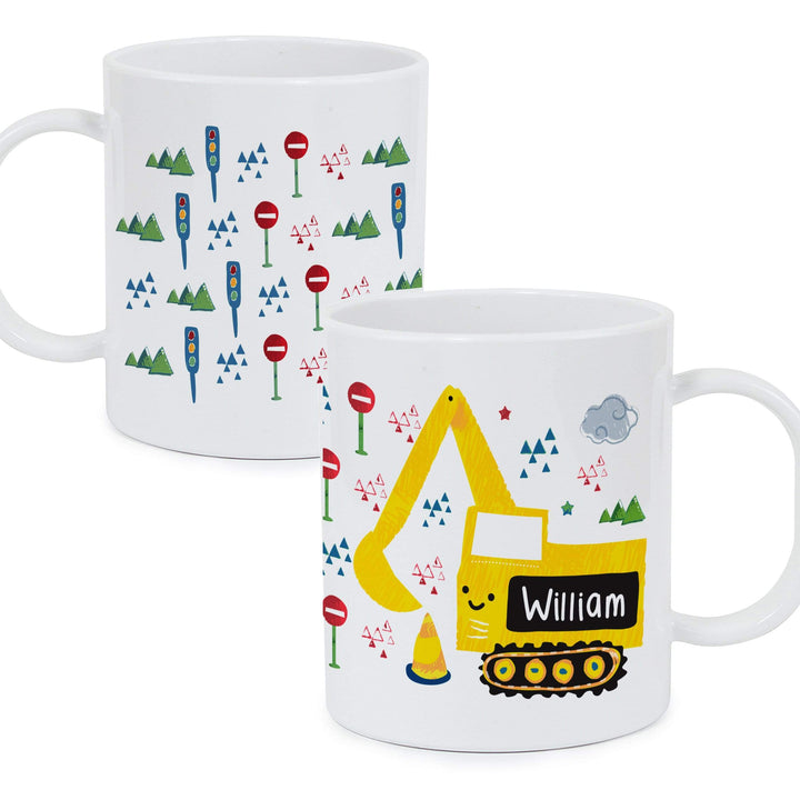 Personalised Memento Mealtime Essentials Personalised Digger Plastic Mug