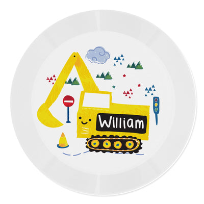 Personalised Memento Mealtime Essentials Personalised Digger Plastic Plate