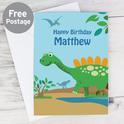 Personalised Memento Greetings Cards Personalised Dinosaur Card