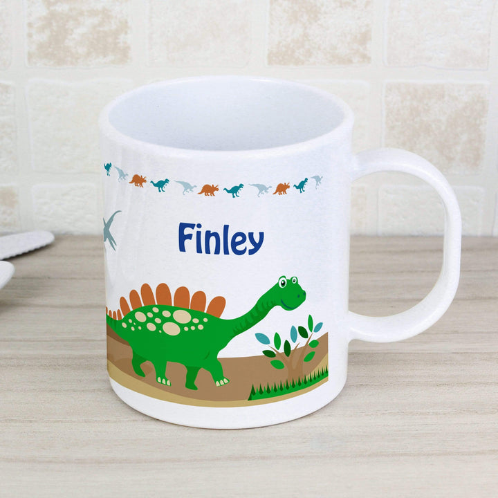 Personalised Memento Mealtime Essentials Personalised Dinosaur Plastic Mug