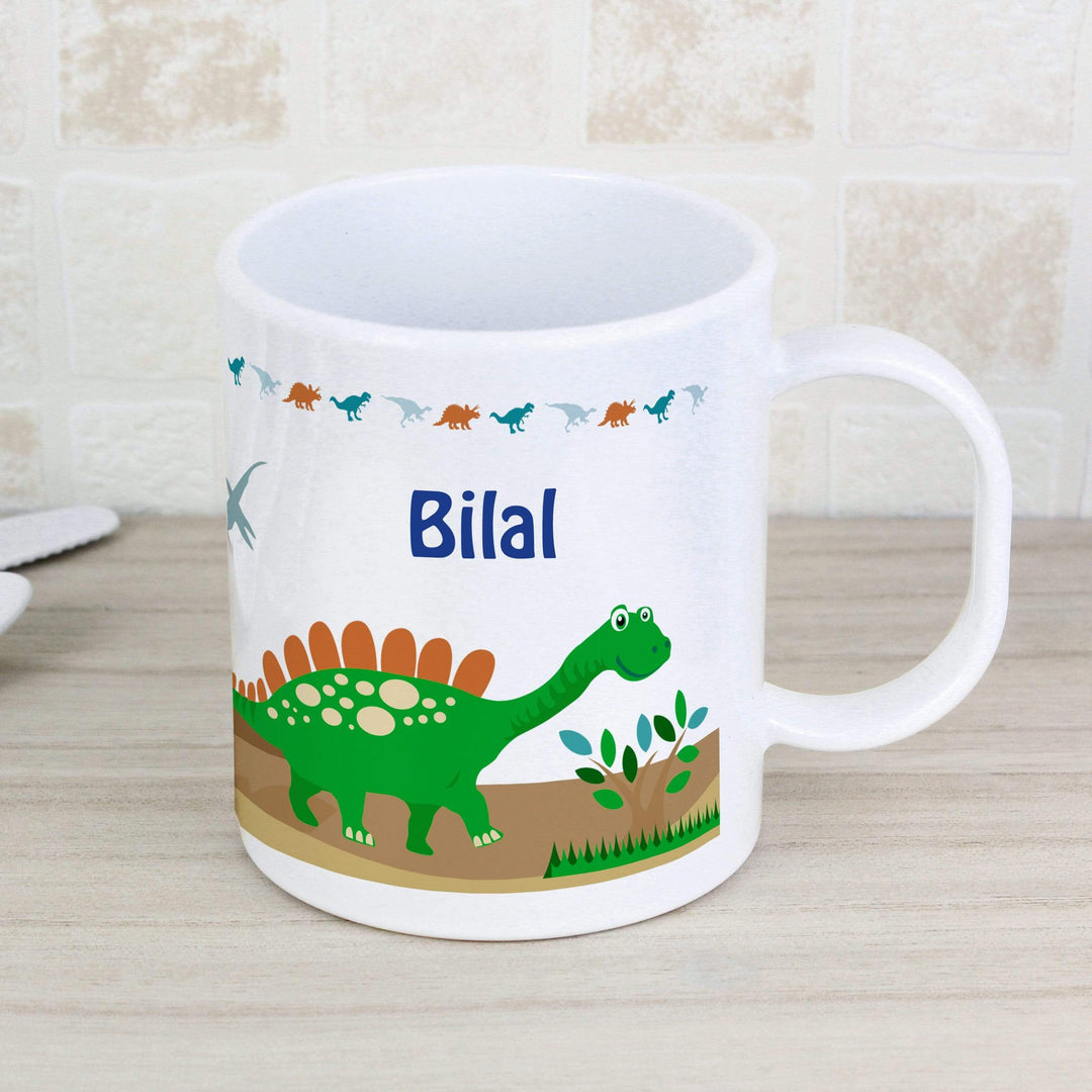 Personalised Memento Mealtime Essentials Personalised Dinosaur Plastic Mug