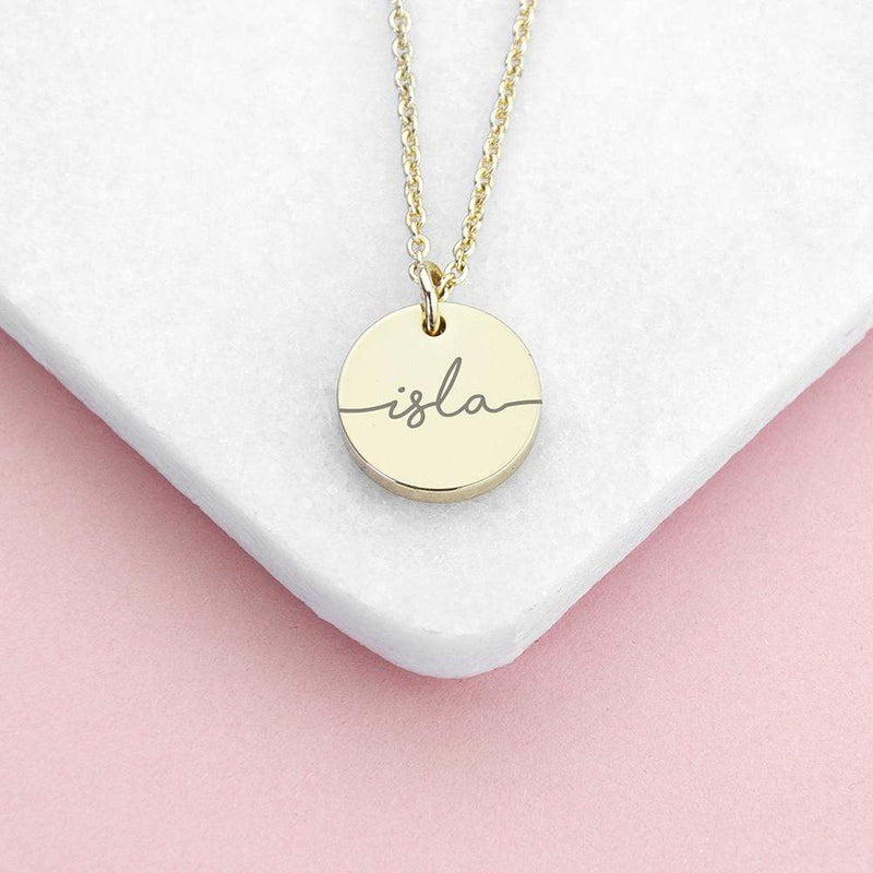 Treat Gold Personalised Disc Necklace