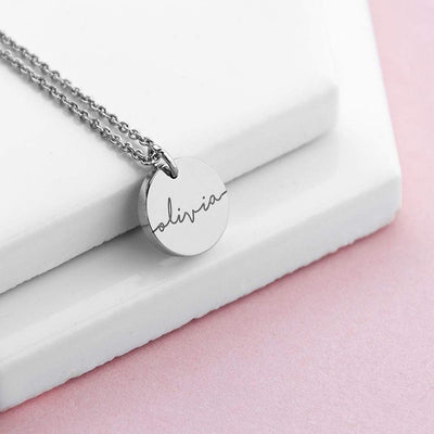 Treat Silver Personalised Disc Necklace