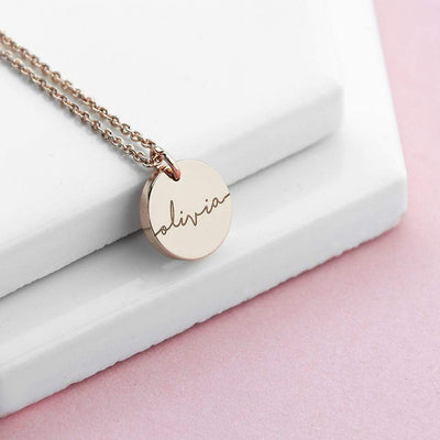 Treat Rose Gold Personalised Disc Necklace