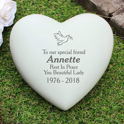 Personalised Memento Memorials Personalised Dove Heart Memorial