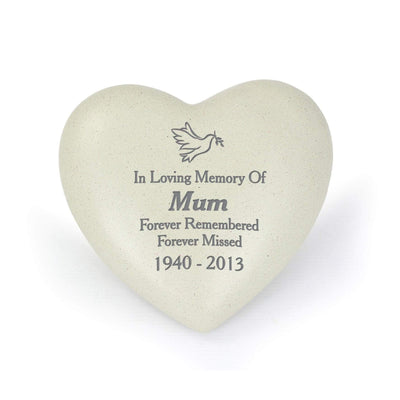 Personalised Memento Memorials Personalised Dove Heart Memorial
