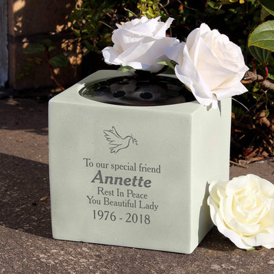 Personalised Memento Memorials Personalised Dove Memorial Vase