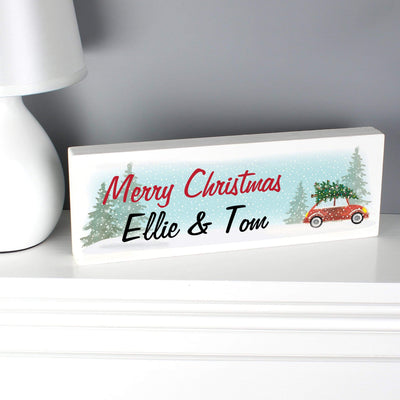 Personalised Memento Hanging Decorations & Signs Personalised 'Driving Home For Christmas' Wooden Block Sign