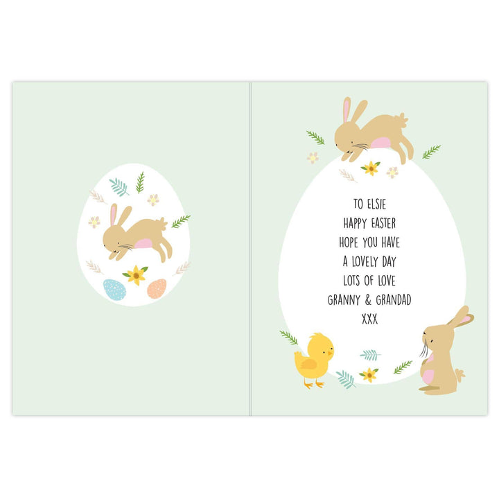 Personalised Memento Personalised Easter Bunny &amp; Chick Card