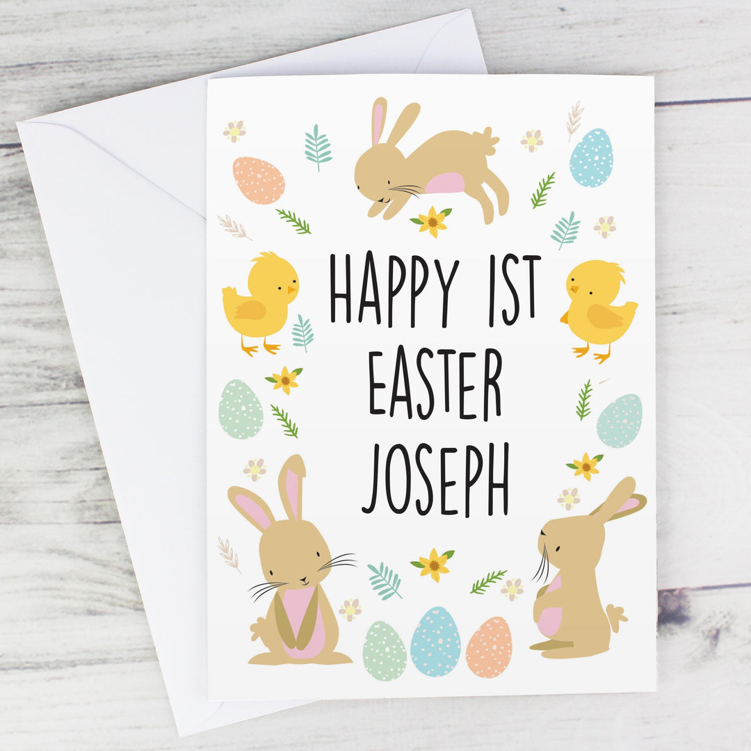 Personalised Memento Personalised Easter Bunny &amp; Chick Card