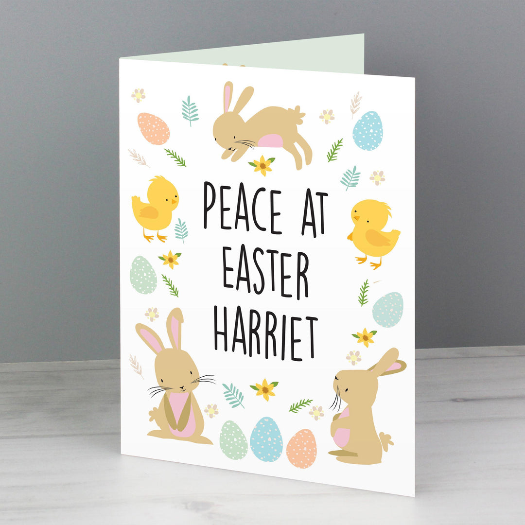 Personalised Memento Personalised Easter Bunny &amp; Chick Card