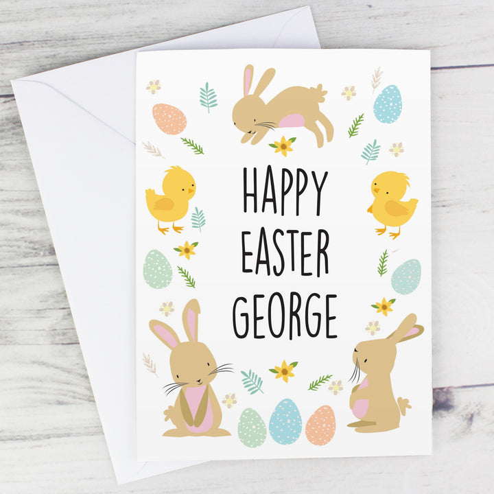 Personalised Memento Personalised Easter Bunny &amp; Chick Card