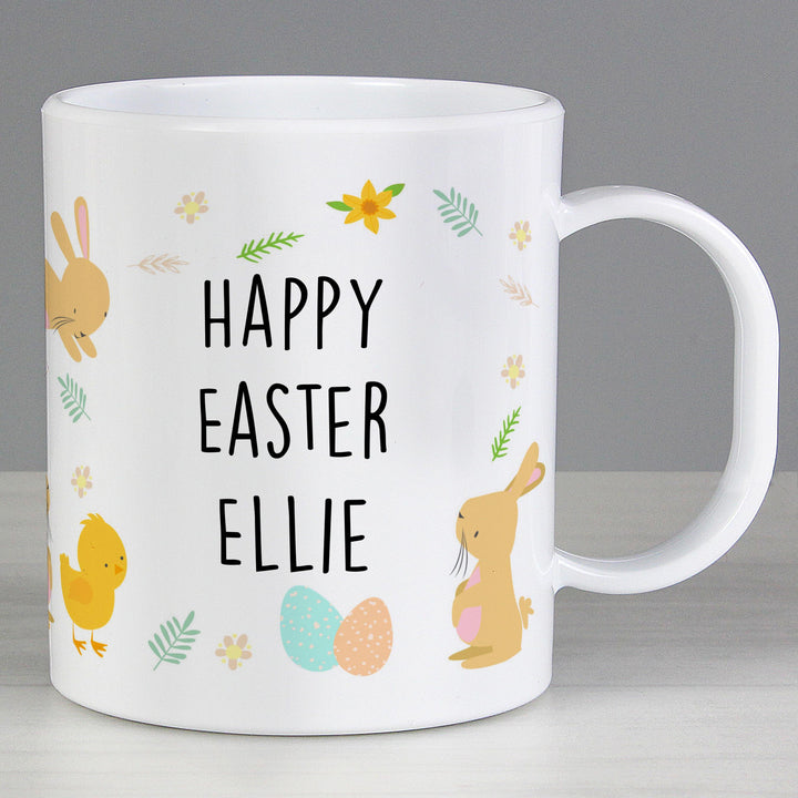 Personalised Memento Personalised Easter Bunny &amp; Chick Plastic Mug