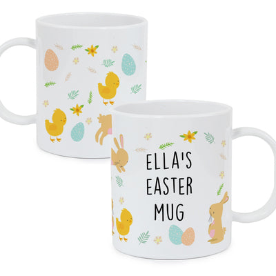 Personalised Memento Personalised Easter Bunny & Chick Plastic Mug