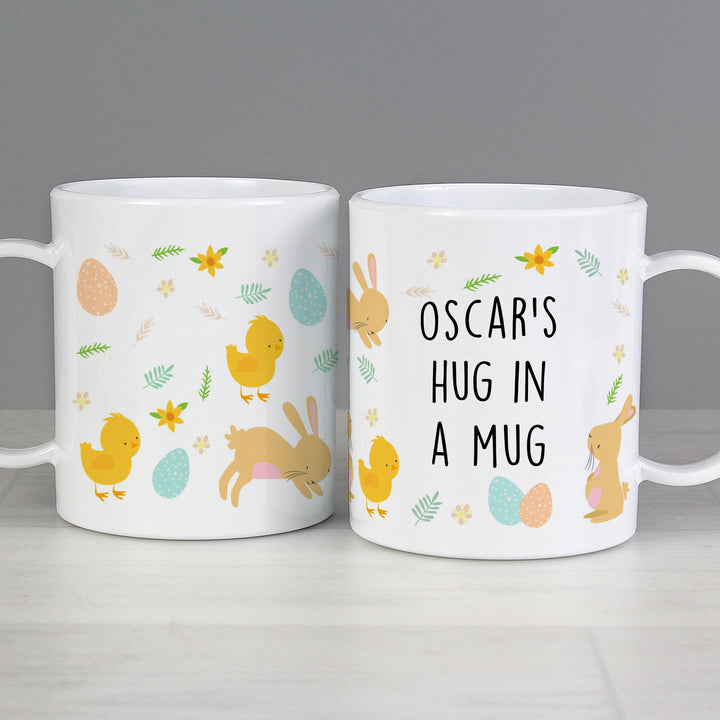 Personalised Memento Personalised Easter Bunny &amp; Chick Plastic Mug