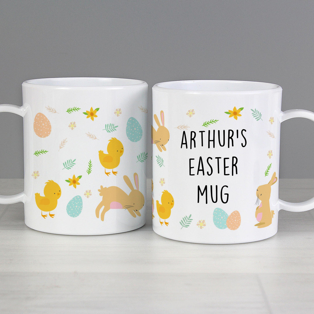 Personalised Memento Personalised Easter Bunny &amp; Chick Plastic Mug