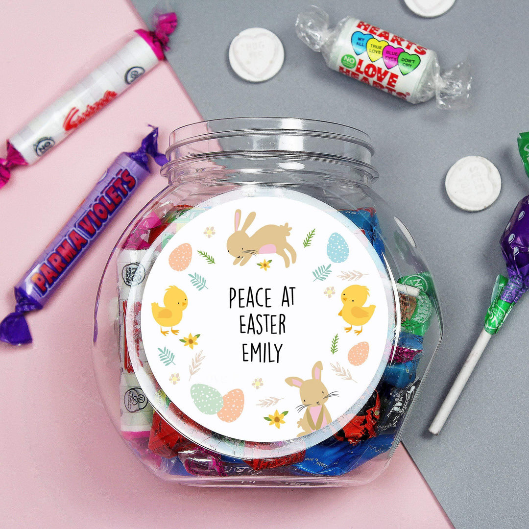 Personalised Memento Personalised Easter Bunny &amp; Chick Sweets Jar