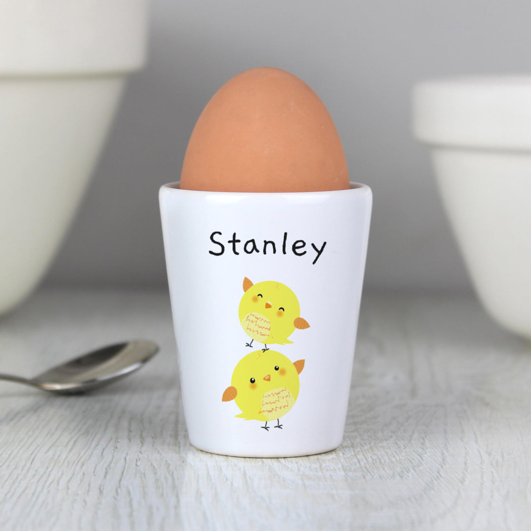 Personalised Memento Personalised Easter Chicks Egg Cup