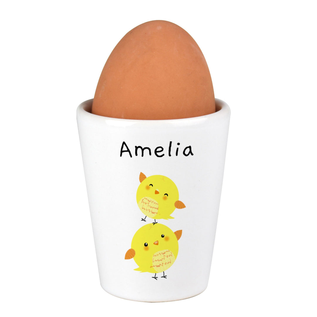 Personalised Memento Personalised Easter Chicks Egg Cup