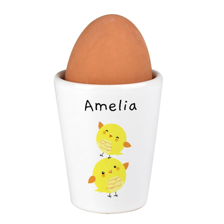 Personalised Memento Personalised Easter Chicks Egg Cup