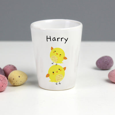 Personalised Memento Personalised Easter Chicks Egg Cup