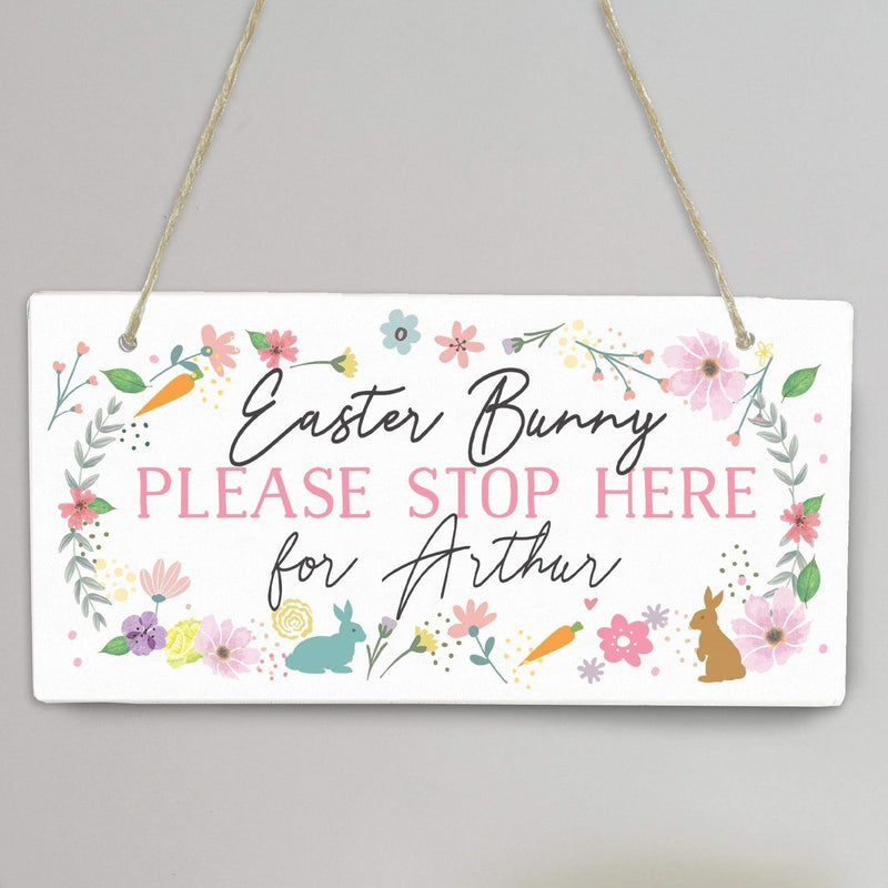 Personalised Memento Personalised Easter Springtime Wooden Sign