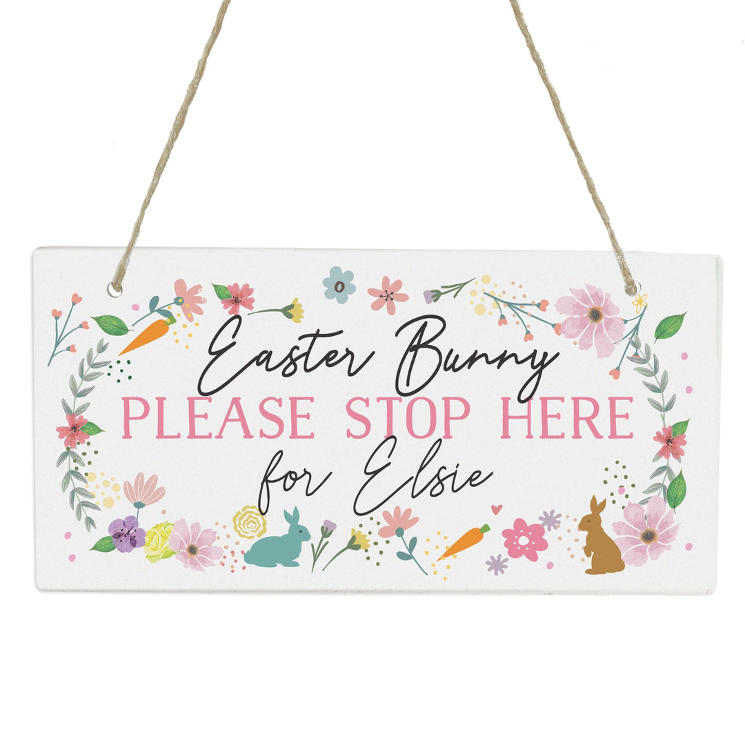 Personalised Memento Personalised Easter Springtime Wooden Sign