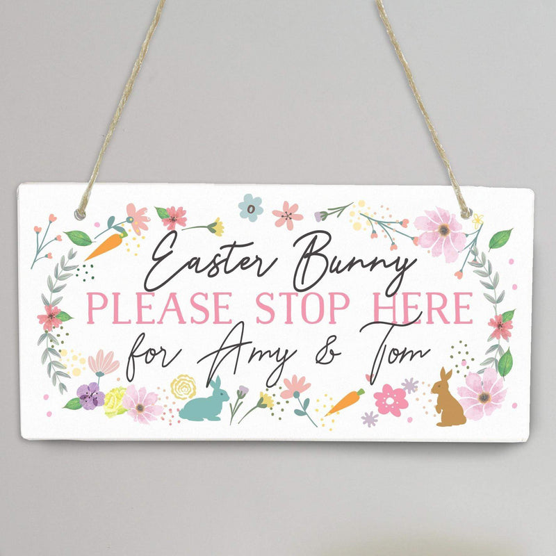 Personalised Memento Personalised Easter Springtime Wooden Sign