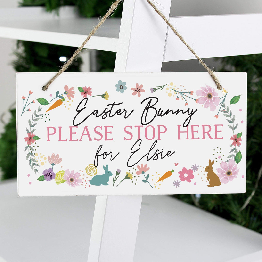 Personalised Memento Personalised Easter Springtime Wooden Sign