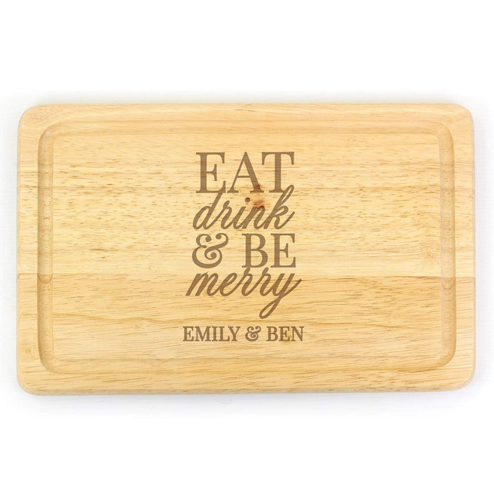 Personalised Memento Kitchen, Baking &amp; Dining Gifts Personalised Eat Drink &amp; Be Merry Rectangular Chopping Board