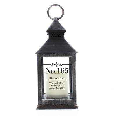 Personalised Memento LED Lights, Candles & Decorations Personalised Elegant Diamond Rustic Black Lantern