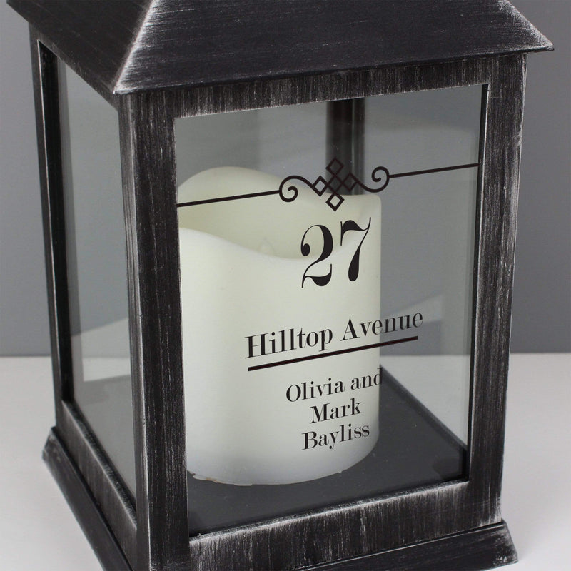 Personalised Memento LED Lights, Candles & Decorations Personalised Elegant Diamond Rustic Black Lantern