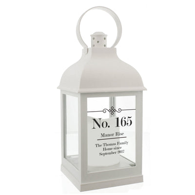 Personalised Memento LED Lights, Candles & Decorations Personalised Elegant Diamond White Lantern