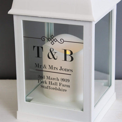 Personalised Memento LED Lights, Candles & Decorations Personalised Elegant Diamond White Lantern