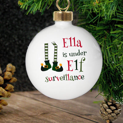 Personalised Memento Personalised Elf Surveillance Bauble