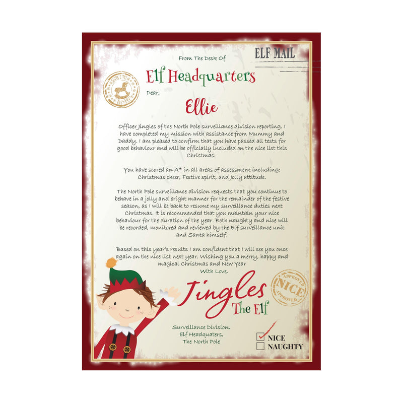 Personalised Memento Greetings Cards Personalised Elf Surveillance Christmas Letter