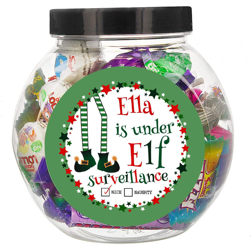 Personalised Memento Food & Drink Personalised Elf Surveillance Sweet Jar
